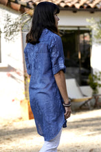 Load image into Gallery viewer, Allegra Coral Reef Print Tunic Shirt Blue
