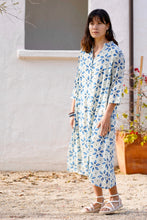 Load image into Gallery viewer, Heather Cotton Dress Blue
