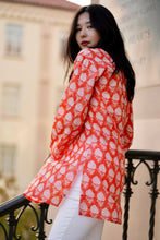 Load image into Gallery viewer, Hydrangea Bloom Cotton Tunic Orange

