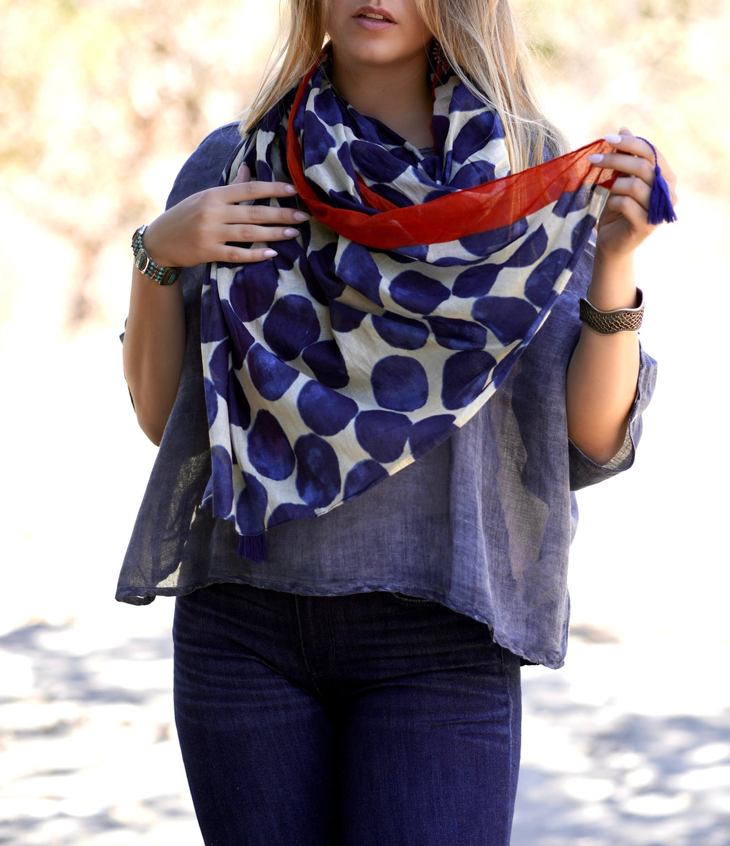 Jess Polka Cotton Scarf