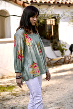 Load image into Gallery viewer, Alya Floral Top Olive
