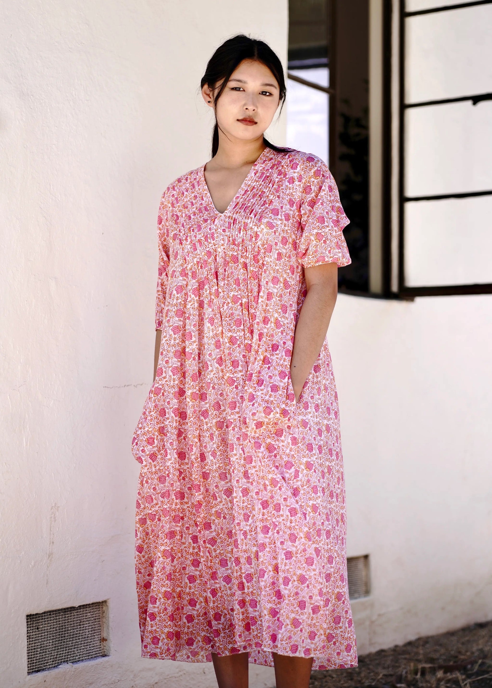 dolma linen dress Dolma Pamo Tiered Maxi Bohemian Dress L / White