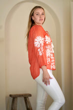 Load image into Gallery viewer, Bonnie Embroidered Blouse Coral
