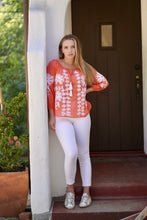 Load image into Gallery viewer, Bonnie Embroidered Blouse Coral
