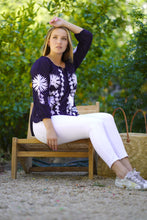 Load image into Gallery viewer, Bonnie Embroidered Blouse Navy
