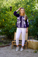 Load image into Gallery viewer, Bonnie Embroidered Blouse Navy
