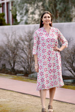 Load image into Gallery viewer, Heather Cotton Dress Pink Blue
