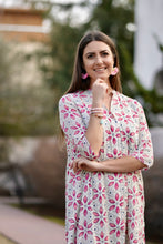 Load image into Gallery viewer, Heather Cotton Dress Pink Blue
