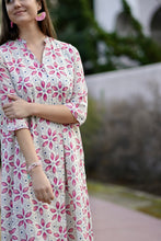 Load image into Gallery viewer, Heather Cotton Dress Pink Blue
