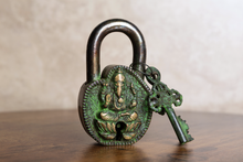 Load image into Gallery viewer, Antique Brass Vintage Tibetan Buddhist Lock
