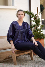 Load image into Gallery viewer, Kaiya Blouse Navy One Size
