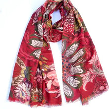 Load image into Gallery viewer, Nanjing Wool Scarf/Wrap Red
