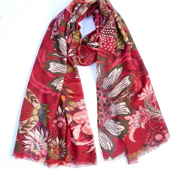 Nanjing Wool Scarf/Wrap Red