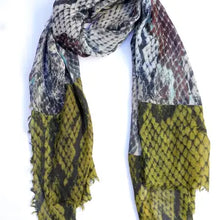 Load image into Gallery viewer, Salvador Snake Print Wool Scarf/Wrap Multi
