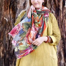 Load image into Gallery viewer, Azusa Embroidered Scarf/Wrap
