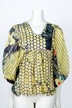 Load image into Gallery viewer, Kaiya Blouse Yellow Teal One Size
