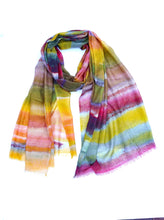 Load image into Gallery viewer, Abstract Light Weight Wool Scarf/Wrap Multi

