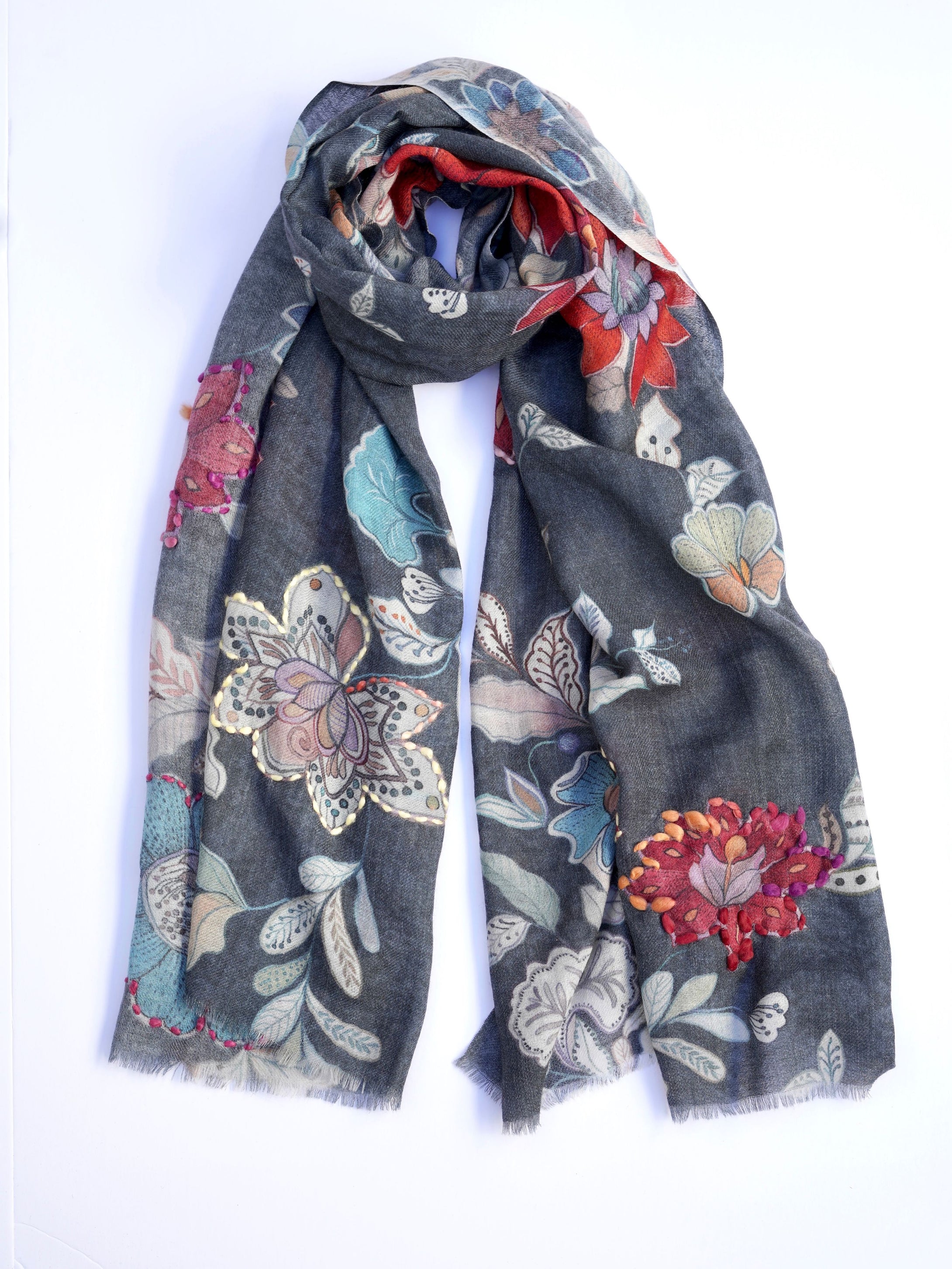 Babylon Wool Scarf/Wrap Denim Blue