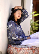Load image into Gallery viewer, Anoushka Foil Printed Top Navy
