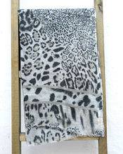 Load image into Gallery viewer, Himalayan Leopard Print Wool Scarf/Wrap Grey
